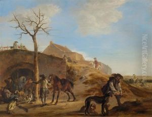 Landschaft Mit Jagern by Dirk Stoop