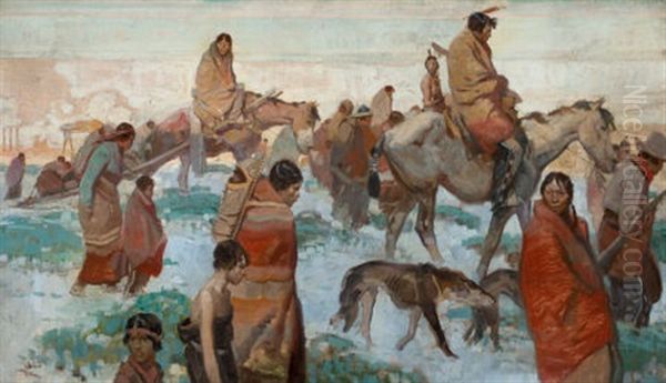 Indians On The March, Winter - view 1