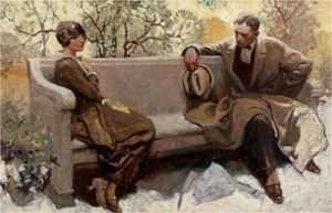 Couple On Park Bench