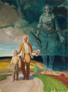 Watching Over Them (study For Brown & Bigelow)