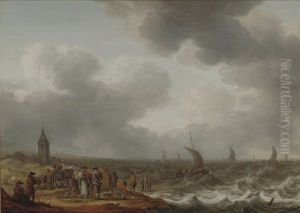Shipping In Choppy Waters by Cornelis Leonardsz Stooter