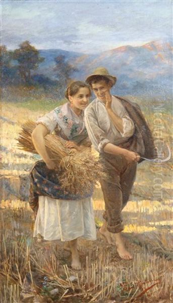 Boy And Girl In Field - view 1