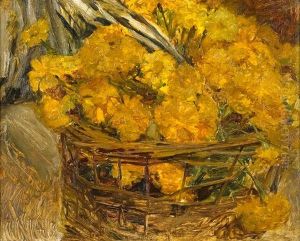 Blumenkorb Mit Tagetes by Karl Storch the Elder