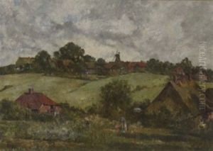 Landschaft Mit Muhlendorf Bei Segeberg by Karl Storch the Elder