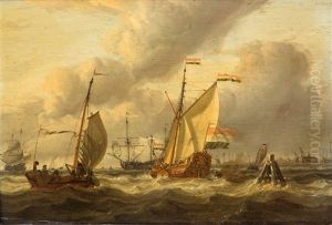 A States Yacht And Boier Yacht Near The Dutch Coast by Abraham Jansz. Storck