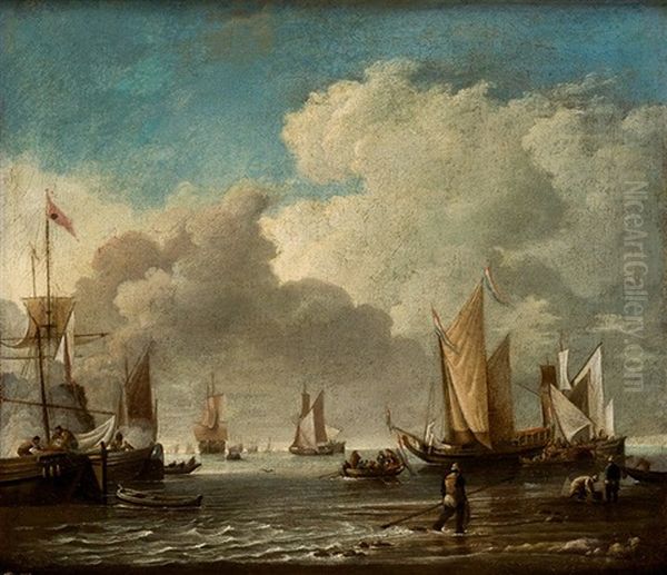 Marina Con Barcos Y Pescadores - view 1