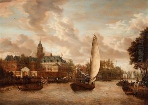A View Of The River Vecht With The Castle Nijenrode