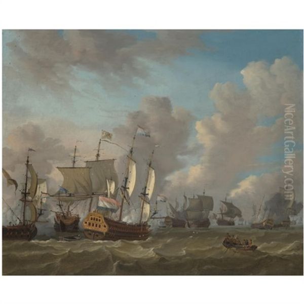 Dutch Ships In A Naval Skirmish - view 1