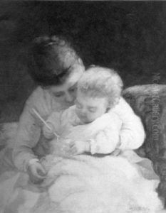 The Knitting Lesson by George Henry Story