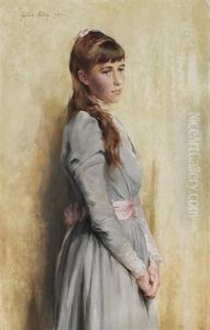 Portrait Of A Woman In A Mauve Dress by Julian Russel Story