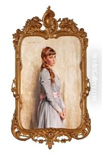 Portrait Of A Woman In A Mauve Dress by Julian Russel Story