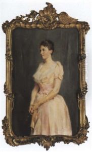 Portrait D'une Elegante A L'eventail by Julian Russel Story