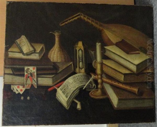 Nature Morte A La Partition Et Aux Cartes A Jouer - view 1