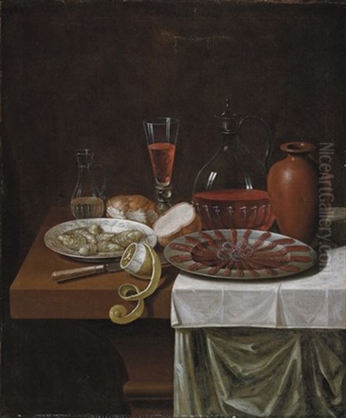A Flute And Decanter Of Wine - view 1