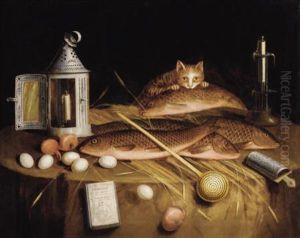 Kitchen Still Life With Fish And Cat by Sebastian Stosskopf
