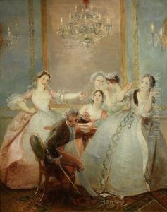 Ladies Quarreling Over A Game Of Cards At Bath by Thomas Stothard