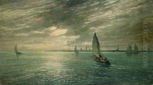 Blick Auf Venedig In Der Abenddammerung by Willy Stoewer