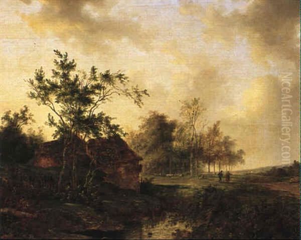 Landskap Med Vattendrag Och Figurer - view 1