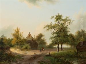 Landscape With Walkers On A Forest Path Landscape With Walkers On A Forest Path