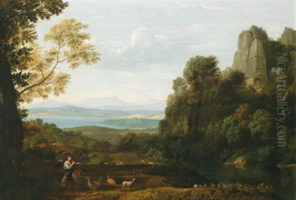 Ideale Landschaft Mit Apollo Und Merkur (after Claude Lorrain) - view 1
