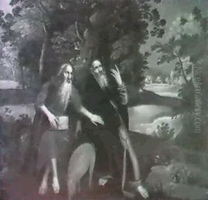 Paesaggio Con I Santi Onofrio A Antonio Abate by Vespasiano Strada