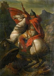 Der Hl. Georg Im Kampf Mit Dem Drachen by Alexander Straehuber
