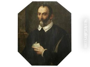 Portrait Of A Gentleman, Half-length, In Black Costume And Holding A Letter