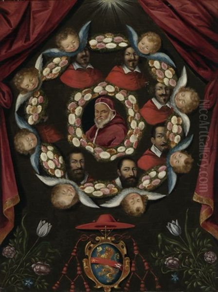 Papst Sixtus V. Umgeben Von Kardinalen Und Engeln - view 1