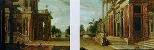 Architectural Capriccio With Palace Facades And Garden Vista Architectural Capriccio With Palace Facades And Garden Vista