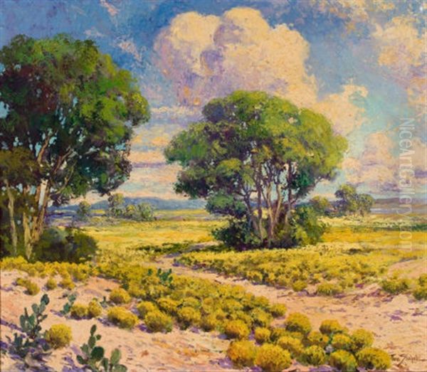 Landscape With Cactus And Trees - view 1