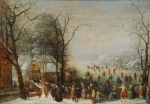 Paysage D'hiver Avec Patineurs by Anthonie van Stralen