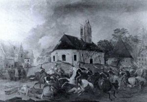 Szene Aus Der Volkerschlacht Bei Leipzig, 14. Bis 19. Oktober 1813 by Ernest Wilhelm Strassberger