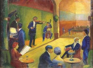 Kaffeehausszene by William Straube