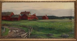 Sommarlandskap I Skymning by Fanny Brate