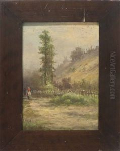 Cowboy On A Country Road by Meyer Straus