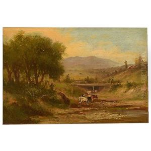 Cows In A River Bed by Meyer Straus