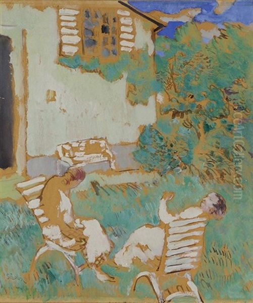 Untitled (two Seated Figures In A Garden) - view 1