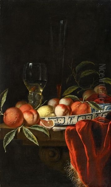 Wine Flute, And A Wanli Bowl Filled With Fruit - view 1