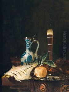 Still Life With A Delft Jar, A Flute Of Beer And An Orange