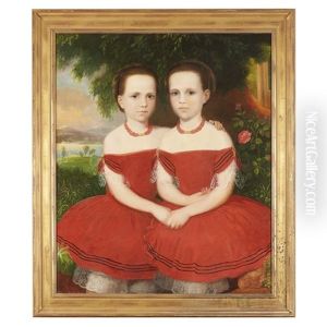 Portrait Of Two Sisters In Red