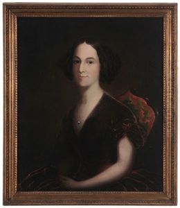 Portrait Of A Woman In A Lace-trimmed Velvet Gown