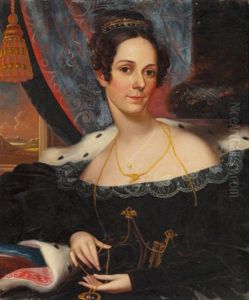 Portrait Of A Woman Holding A Locket (mrs. O. P. Worthington), 1836