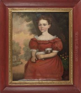 Portrait Of A Young Girl Holding Her Dog