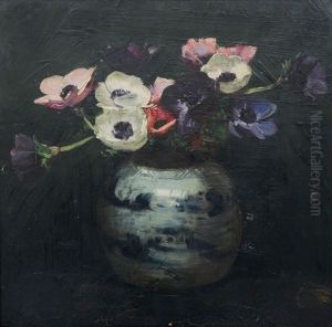 Ranunculi In Chinese Vase by Arthur Streeton
