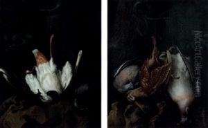 Jaktstillben Med Tofsvipa Och Duva by Michael Streibl
