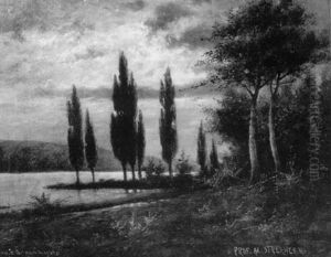 Donau Bei Nacht by Adolf Streicher