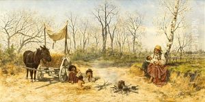 Lagernde Familie Lagernde Familie
