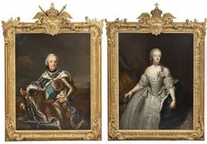 Portratt Av Konung Adolf Fredrik (+ Portratt Av Drottning Lovisa Ulrika; Pair) (after Antoine Pesne) by Johann Joachim Streng