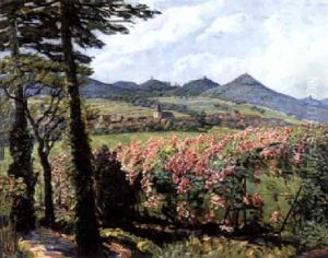 Blick Auf Die Buruine Trifels, Anebos Und Scharfenberg by Heinrich Strieffler