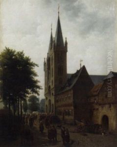A Congregation Leaving Church, Germany by Jan Striening